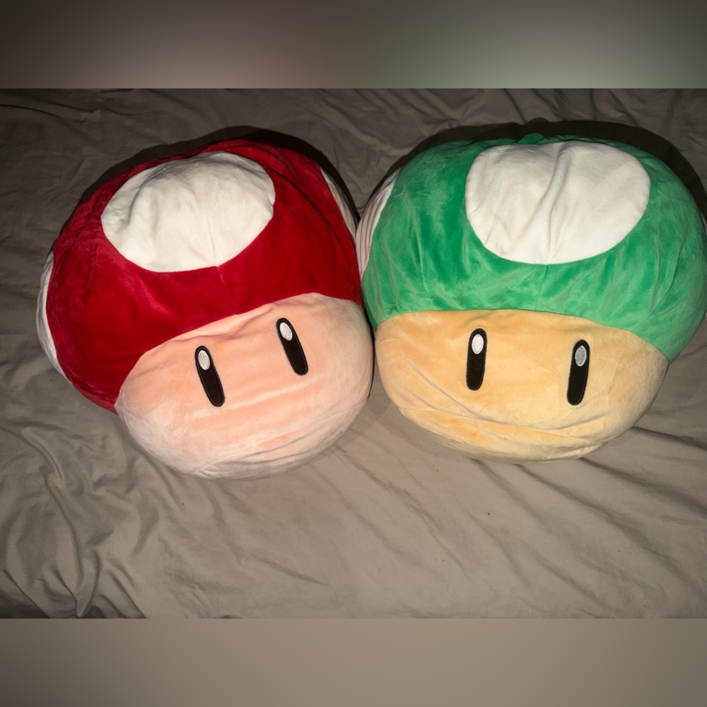 Red & Green Mushroom Plush Set - Kids Stuffed Animals